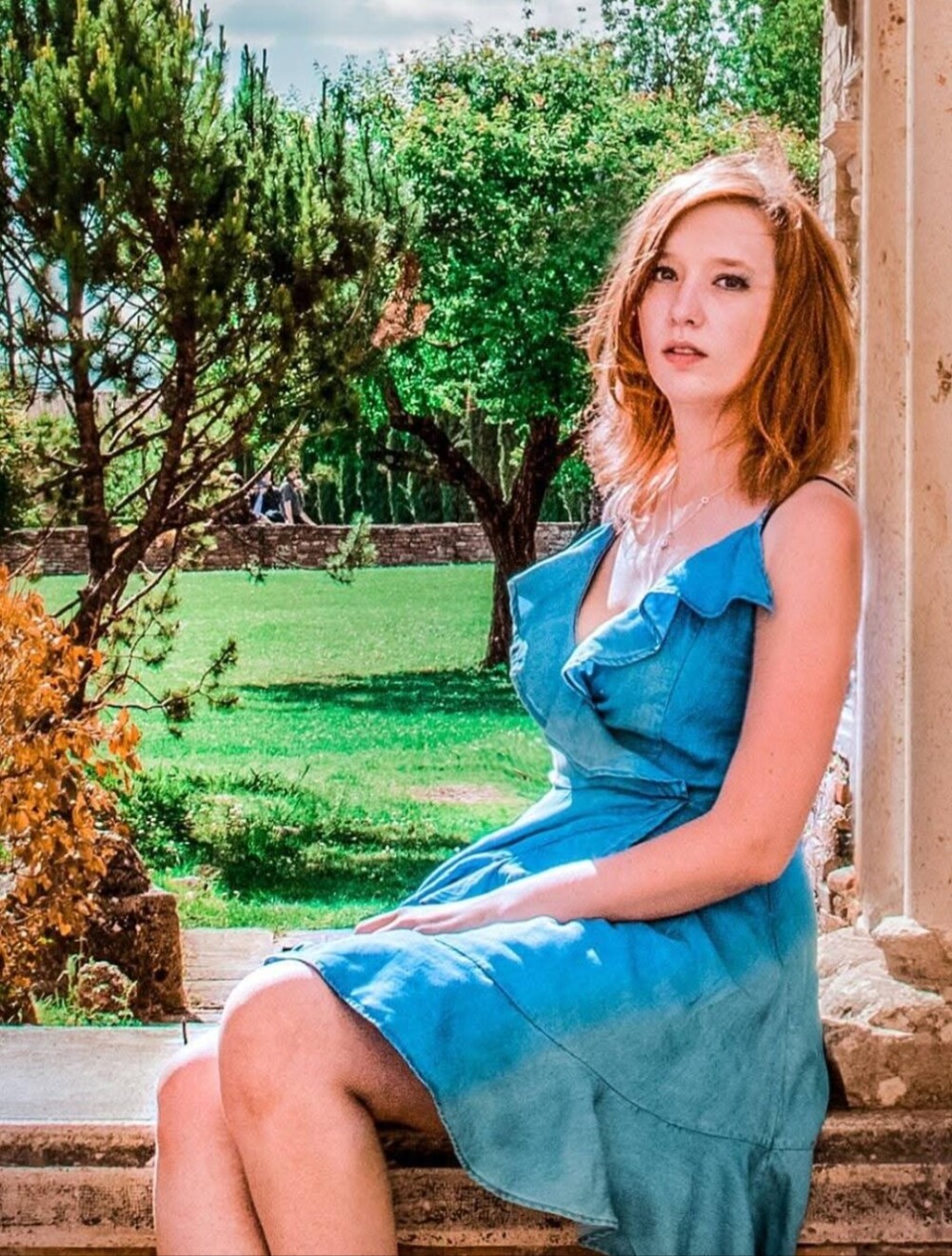 GUESS Rome - Light Blue Ruffle Sundress - Women - Picture 4 of 8
